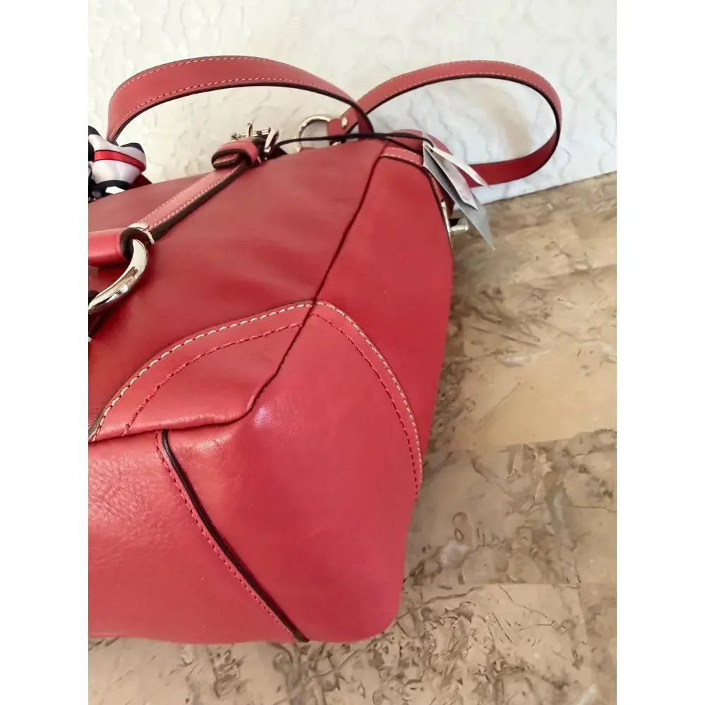 Coach Gallery F11524 red Leather tall Tote Shoulder Bag Purse